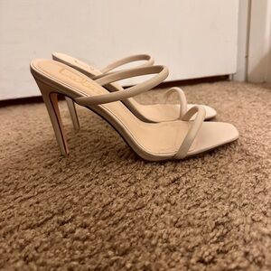 Off white square toe high heel sandals- new